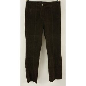 Prosper & Devine Suede Leather Western Pants Womens Size 4 x 28 Dark Brown Lined